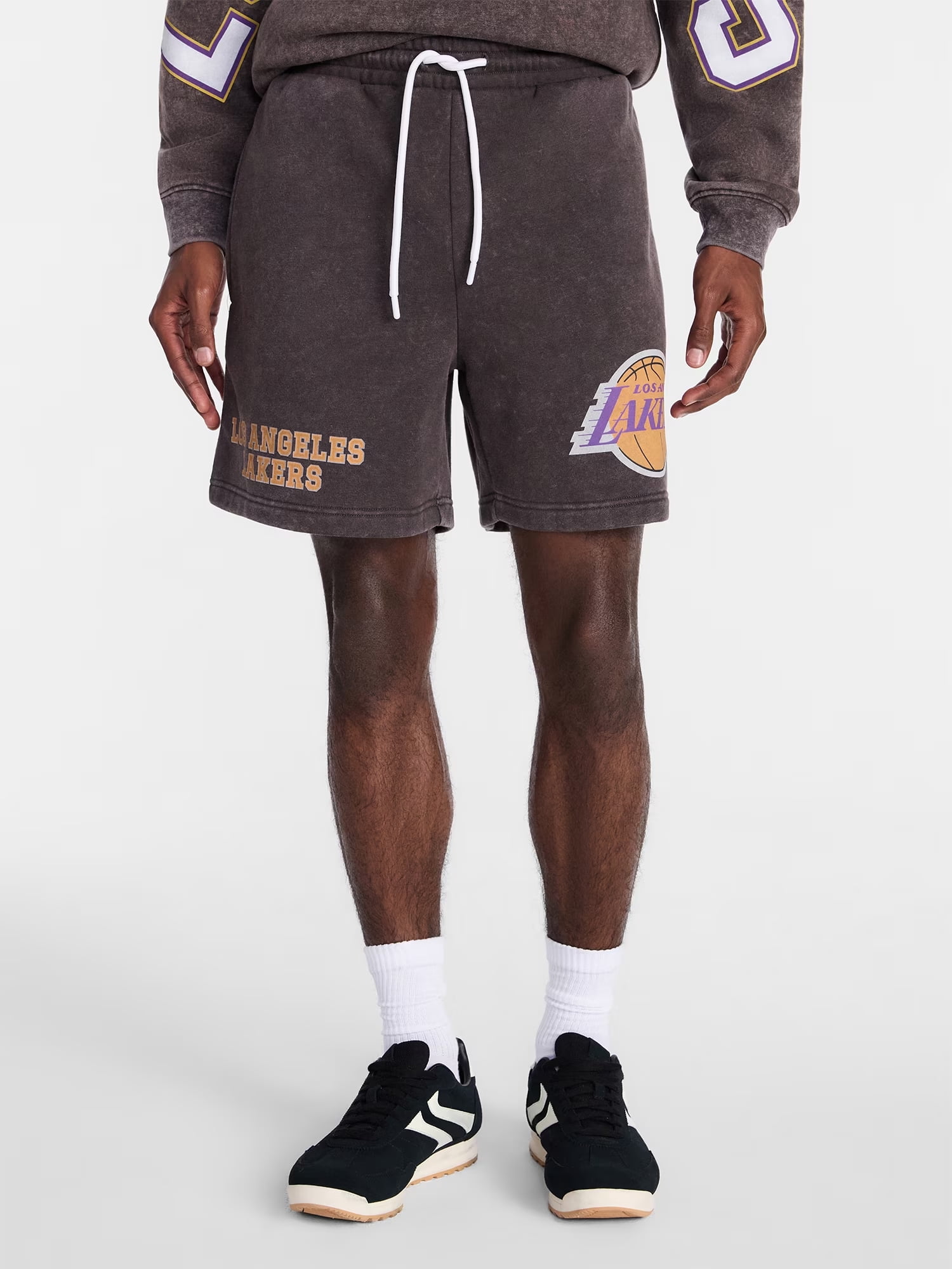NBA, Men's & Men's Big and Tall Mineral Wash Graphic Shorts, Los Angeles Lakers, Sizes XS–5XB