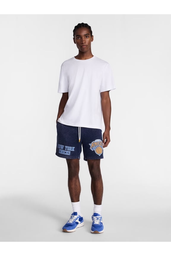 , Men's & Men's Big and Tall Mineral Wash Graphic Shorts, New York Knicks, Sizes XS–5XB