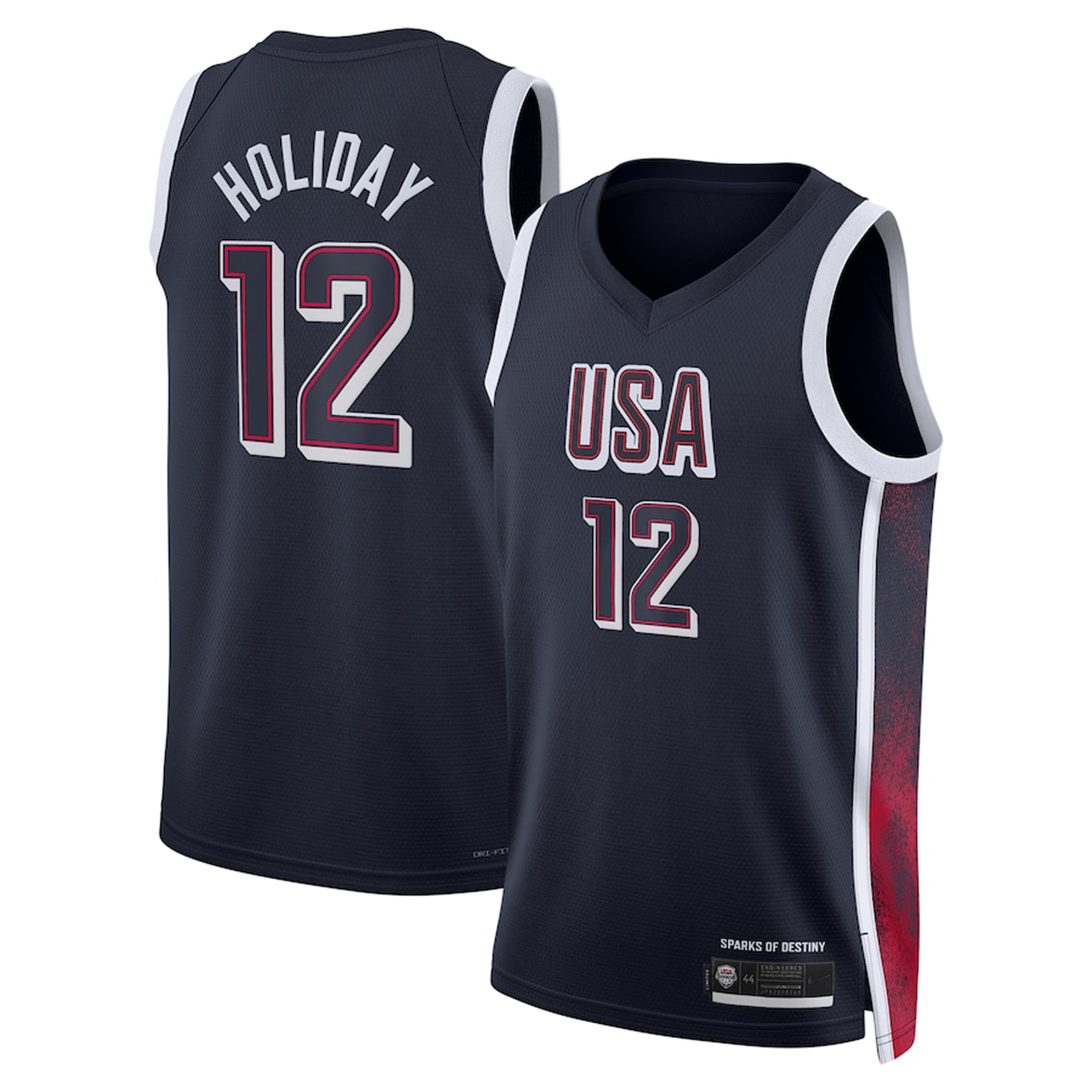 NBA Men's jersey, 12 player of the US team at the 2025 Paris Olympics