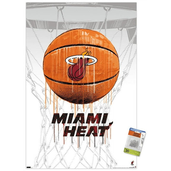 NBA Miami Heat - Drip Basketball 21 22.37" x 34" Poster, by Trends International