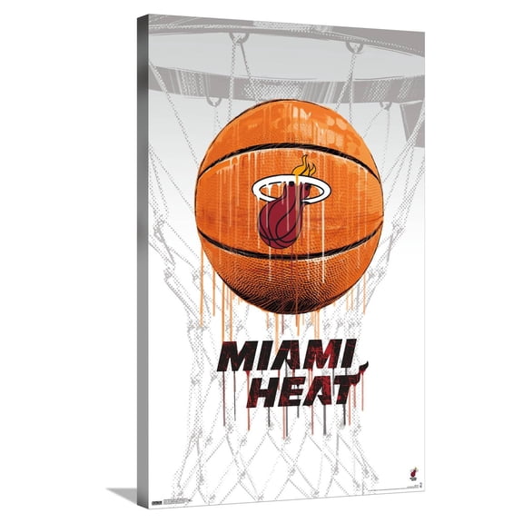 NBA Miami Heat - Drip Basketball 21 Canvas Wall Poster, 22.375" x 34"