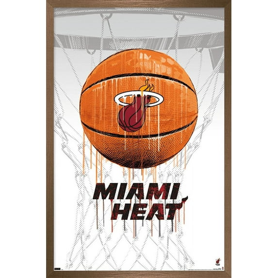 NBA Miami Heat - Drip Basketball 21 Wall Poster, 14.725" x 22.375", Framed