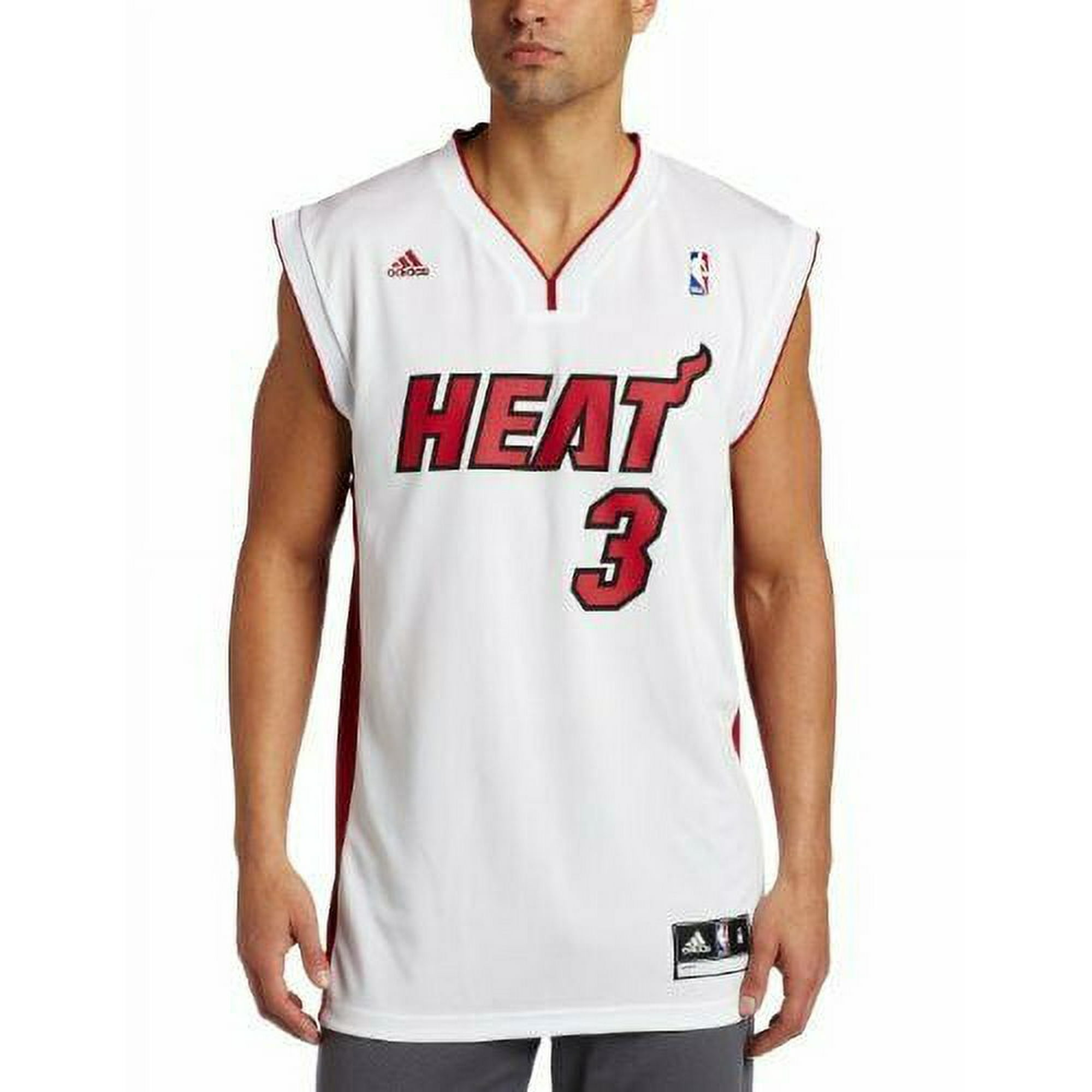 NBA Miami Heat Dwayne Wade White Replica Jersey, Large 