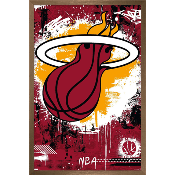 NBA Miami Heat - Maximalist Logo 23 Wall Poster, 14.725" x 22.375" Framed
