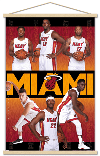 NBA Miami Heat - Team 21 Wall Poster with Wooden Magnetic Frame, 22.375" x 34"