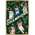 thumbnail image 1 of NBA Milwaukee Bucks - 2021 NBA Finals Champions Wall Poster, 14.725" x 22.375", Framed, 1 of 6