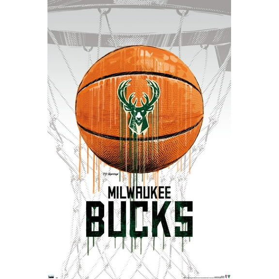 NBA Milwaukee Bucks - Drip Ball 20 Wall Poster, 22.375" x 34"