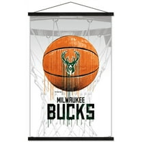 NBA Milwaukee Bucks - Drip Ball 20 Wall Poster with Magnetic Frame, 22.375" x 34"