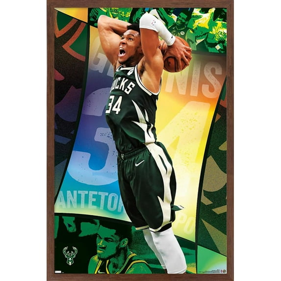NBA Milwaukee Bucks - Giannis Antetokounmpo 21 Wall Poster, 14.725" x 22.375", Framed