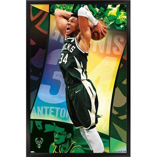 Trends International NBA Phoenix Suns-Devin Booker 18 Wall Poster, 14.725  x 22.375, Barnwood Framed Version