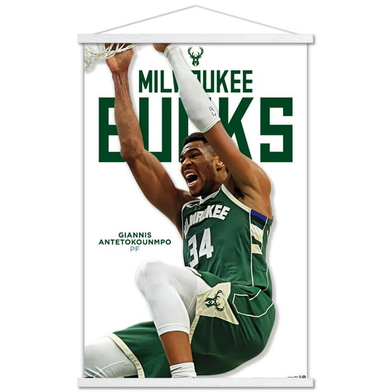 NBA Milwaukee Bucks - Giannis Antetokounmpo Feature Series 24 Wall Poster with Magnetic Frame, 22.375" x 34"