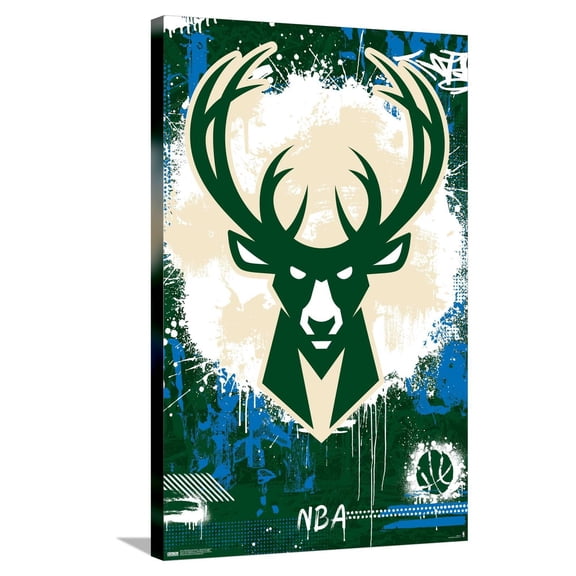 NBA Milwaukee Bucks - Maximalist Logo 23 Canvas Wall Poster, 22.375" x 34"