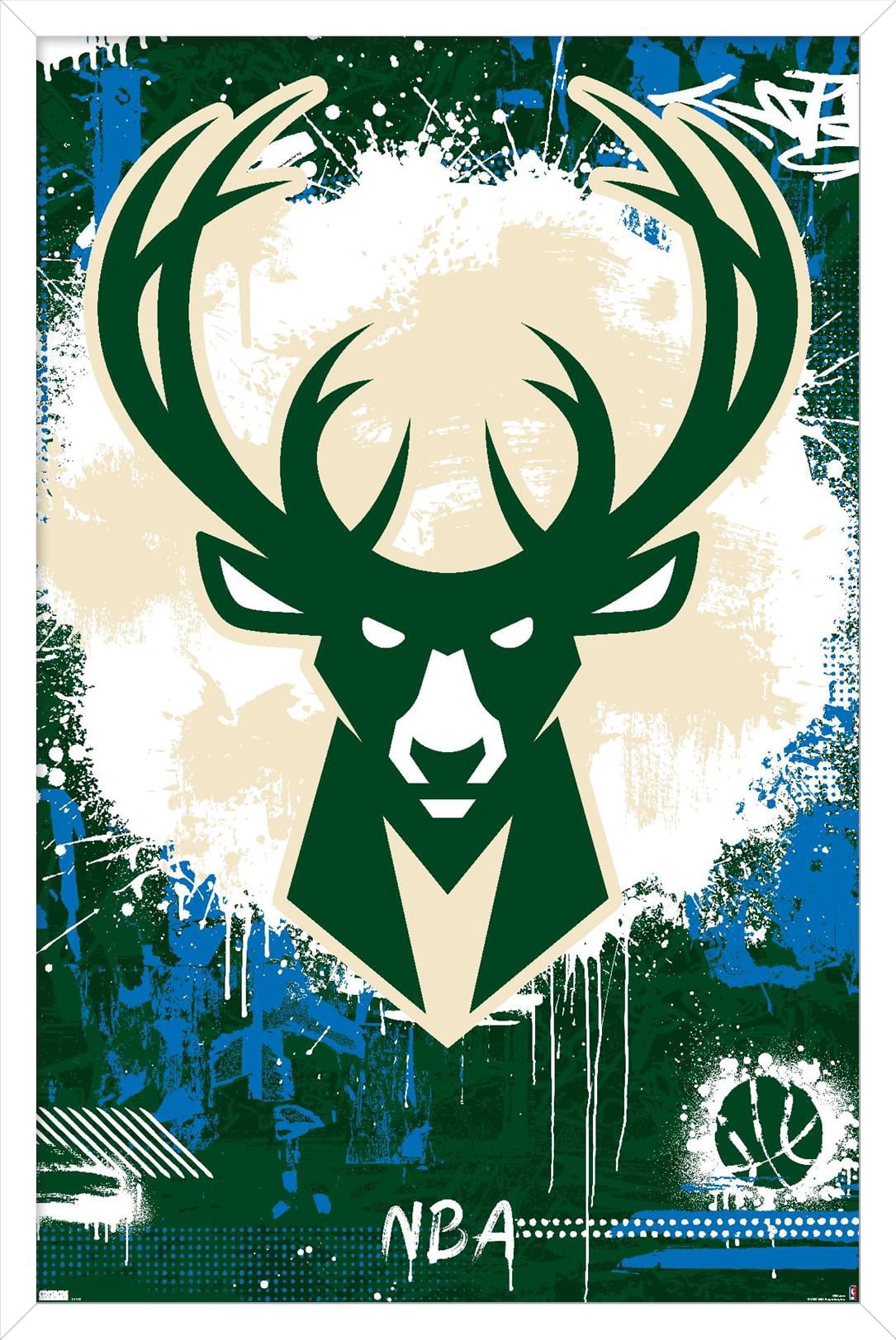 NBA Milwaukee Bucks Maximalist Logo 23 Wall Poster, x 34