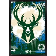 NBA Milwaukee Bucks - Maximalist Logo 23 Wall Poster, 22.375" x 34" Framed