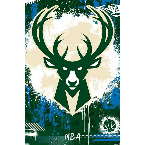 NBA Milwaukee Bucks - Maximalist Logo 23 Wall Poster, 22.375" x 34"