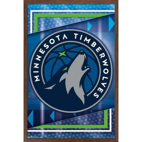 NBA Minnesota Timberwolves - Logo 17 Wall Poster, 14.725" x 22.375", Framed