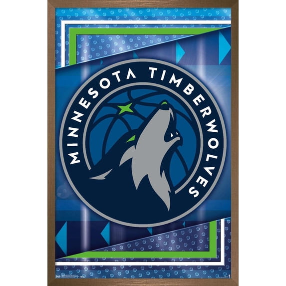 NBA Minnesota Timberwolves - Logo 17 Wall Poster, 14.725" x 22.375", Framed
