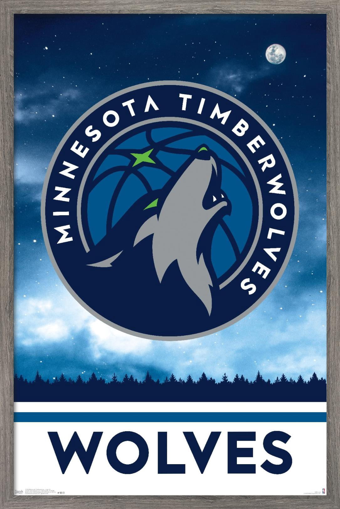 NBA Minnesota Timberwolves - Logo 18 Wall Poster, 14.725" x 22.375", Framed