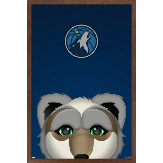 NBA Minnesota Timberwolves - S. Preston Mascot Crunch 23 Wall Poster, 14.725" x 22.375" Framed