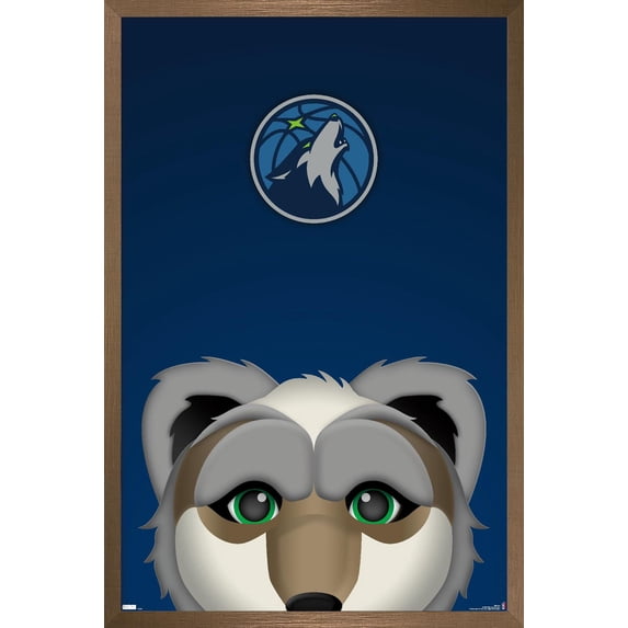 NBA Minnesota Timberwolves - S. Preston Mascot Crunch 23 Wall Poster, 14.725" x 22.375" Framed