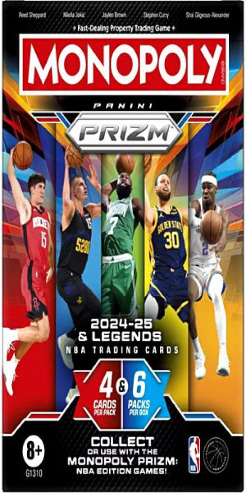 NBA Monopoly 2024-25 & Legends Prizm Basketball Trading Card Booster Pack (4 Cards)