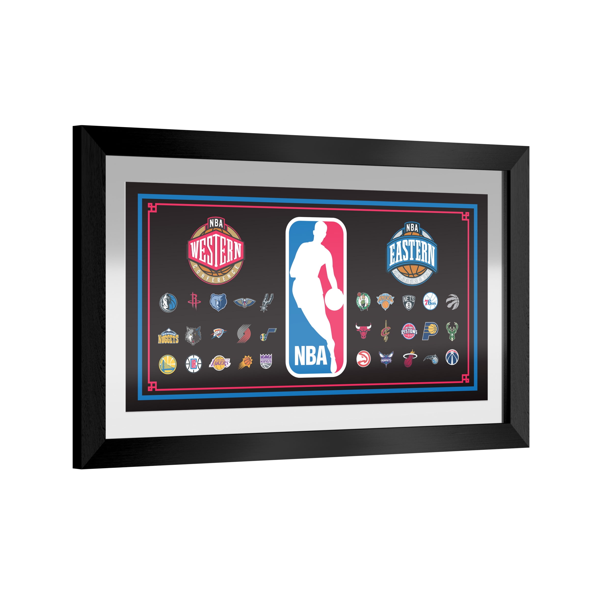 Nba Frame Free Shipping! Trademark Gameroom NBA Logo All Teams Black Framed Wall ...