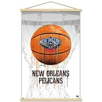 NBA New Orleans Pelicans - Drip Basketball 21 Wall Poster with Wooden Magnetic Frame, 22.375" x 34"
