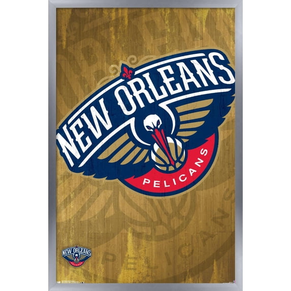 NBA New Orleans Pelicans - Logo 13 Wall Poster, 14.725" x 22.375", Framed