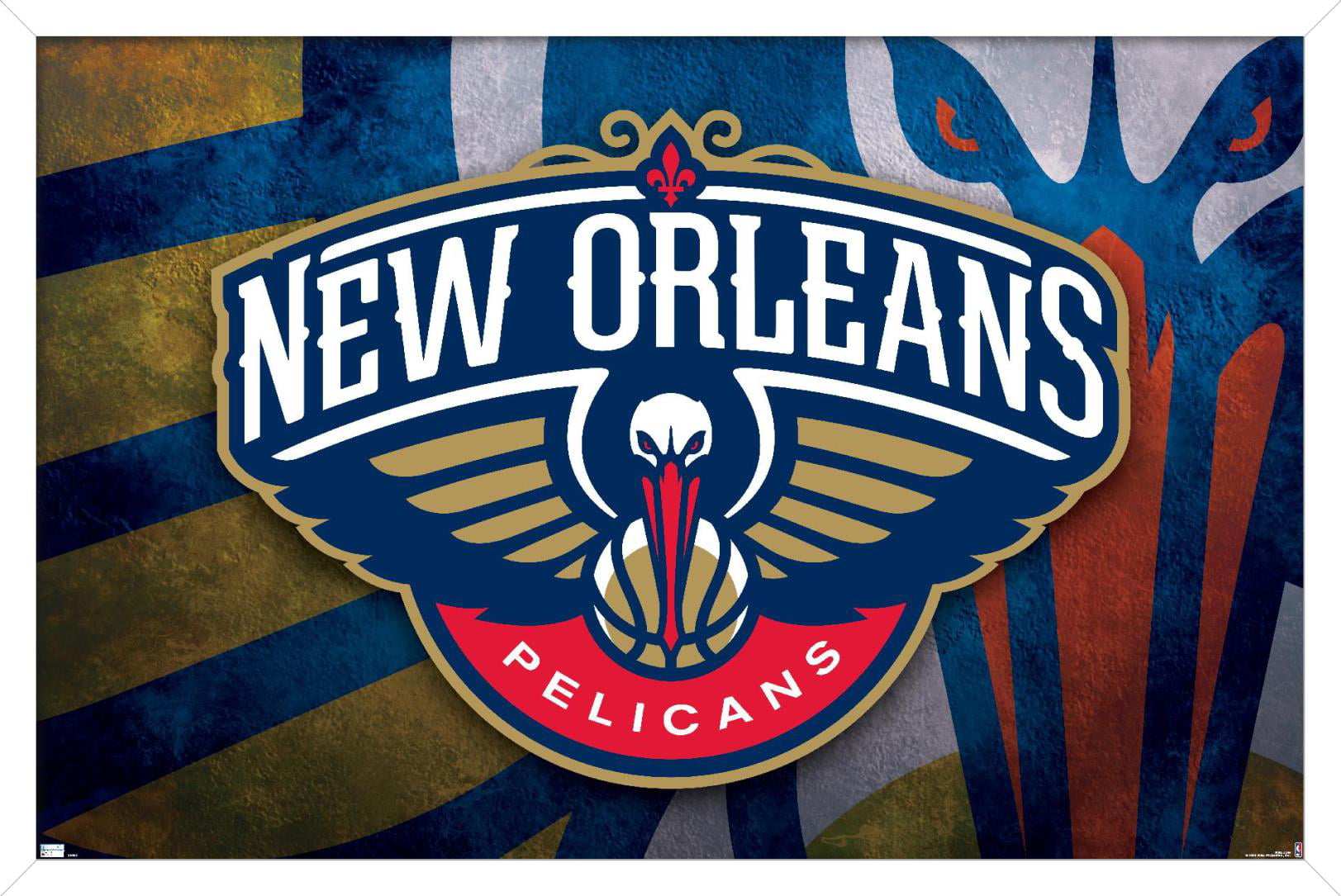 NBA New Orleans Pelicans - Logo 20 Wall Poster, 14.725 x 22.375, Framed 