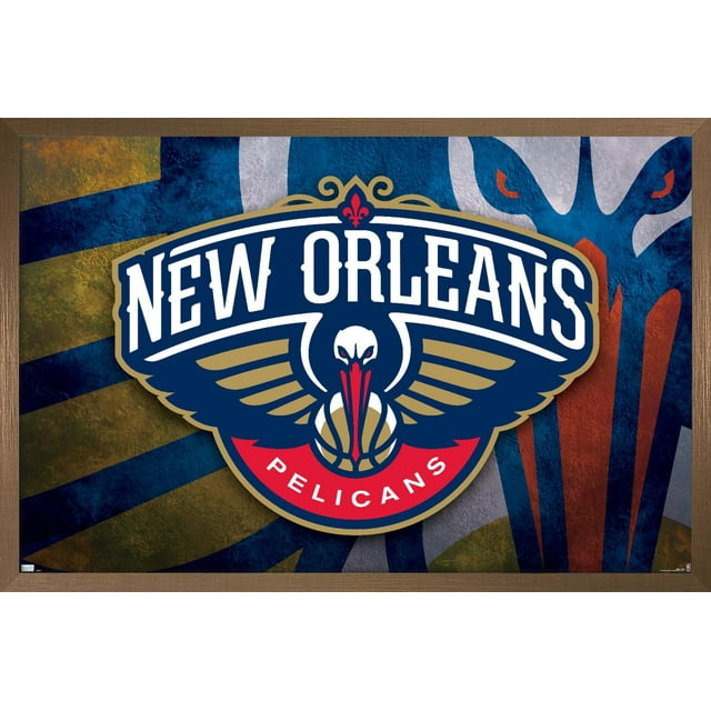 NBA New Orleans Pelicans - Logo 20 Wall Poster, 14.725" x 22.375", Framed
