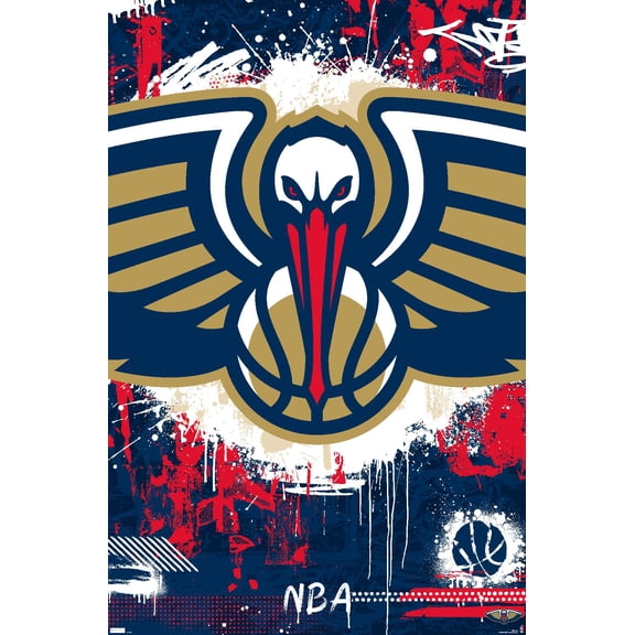 NBA New Orleans Pelicans - Maximalist Logo 23 Wall Poster, 14.725" x 22.375"