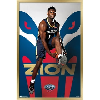 Zion Williamson New Orleans Pelicans Autographed Deluxe Framed 16 x 20 Dribbling in Navy Jersey Photograph