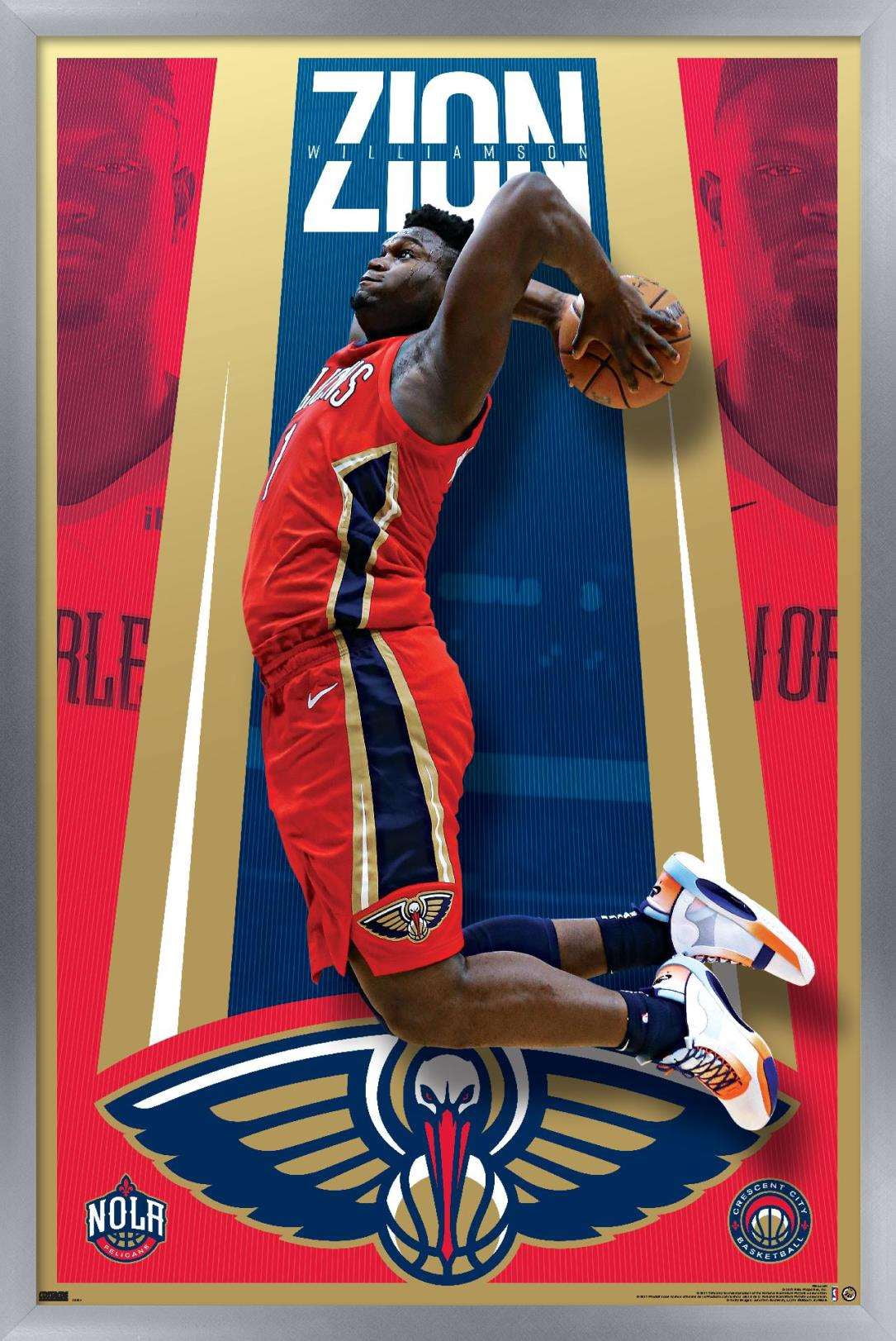 NBA New Orleans Pelicans - Zion Williamson 20 Wall Poster, 14.725" x 22.375", Framed