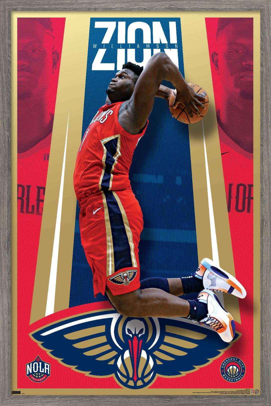 NBA New Orleans Pelicans - Zion Williamson 20 Wall Poster, 22.375" x 34", Framed