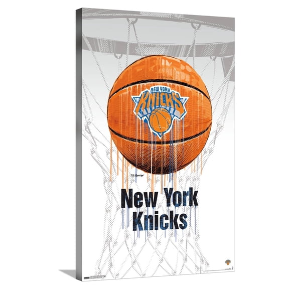 NBA New York Knicks - Drip Basketball 21 Canvas Wall Poster, 22.375" x 34"