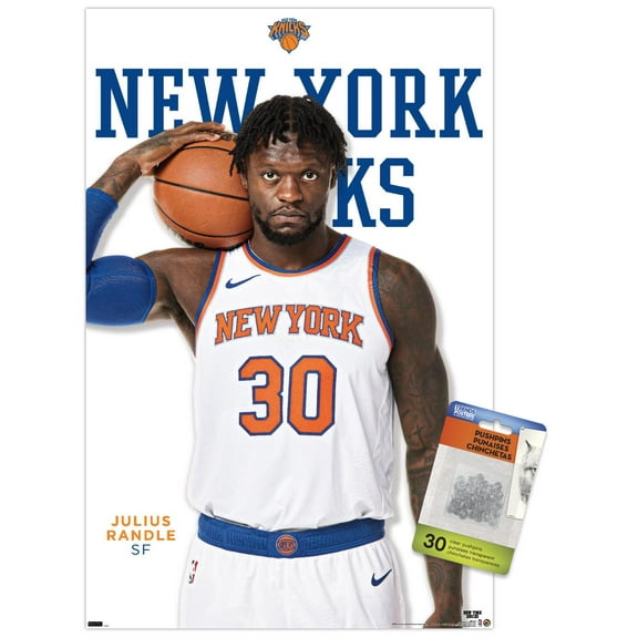 NBA New York Knicks - Julius Randle Feature Series 23 Wall Poster with Push Pins, 14.725" x 22.375"