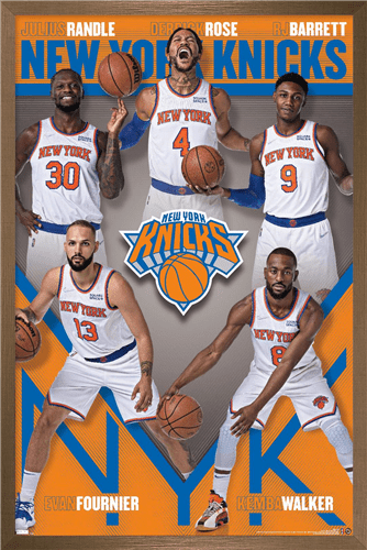 Trends International NBA New York Knicks - Logo 14 Wall Poster, 14.725 x  22.375, Black Framed Version