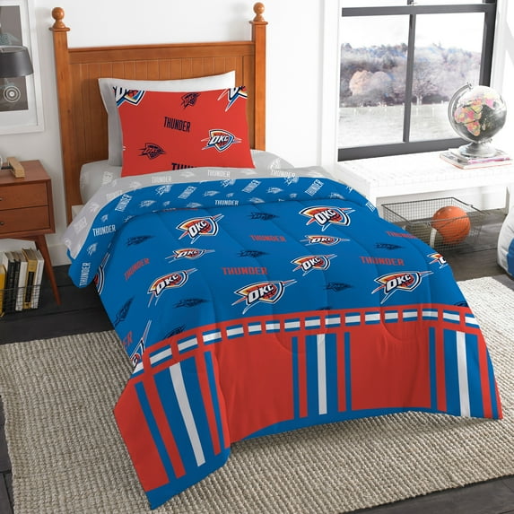NBA OKC Thunder Bed In Bag Set, 100% polyester, Twin Size, Team Colors, 4 Piece Set