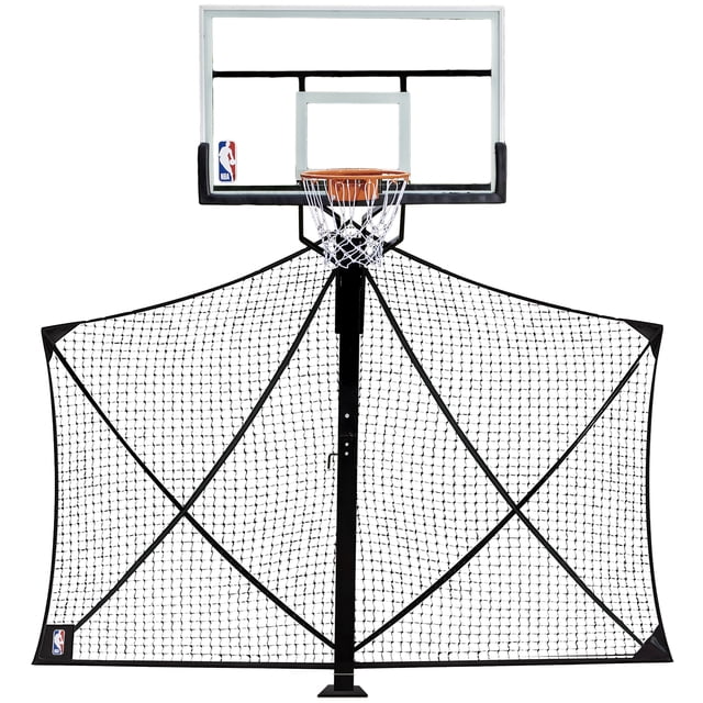 Nba Net Behind NBA Official 8’x10’ Folding Basketball Backstop Net, All-Weather, Black ...