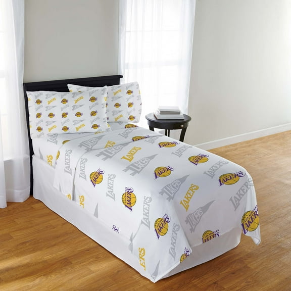 NBA Officially Licensed Los Angeles Lakers Microfiber Bed Sheet Set - Full