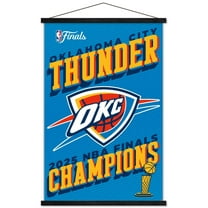 NBA Oklahoma City Thunder - 2025 NBA Finals Team Logo Wall Poster with Magnetic Frame, 22.375" x 34"