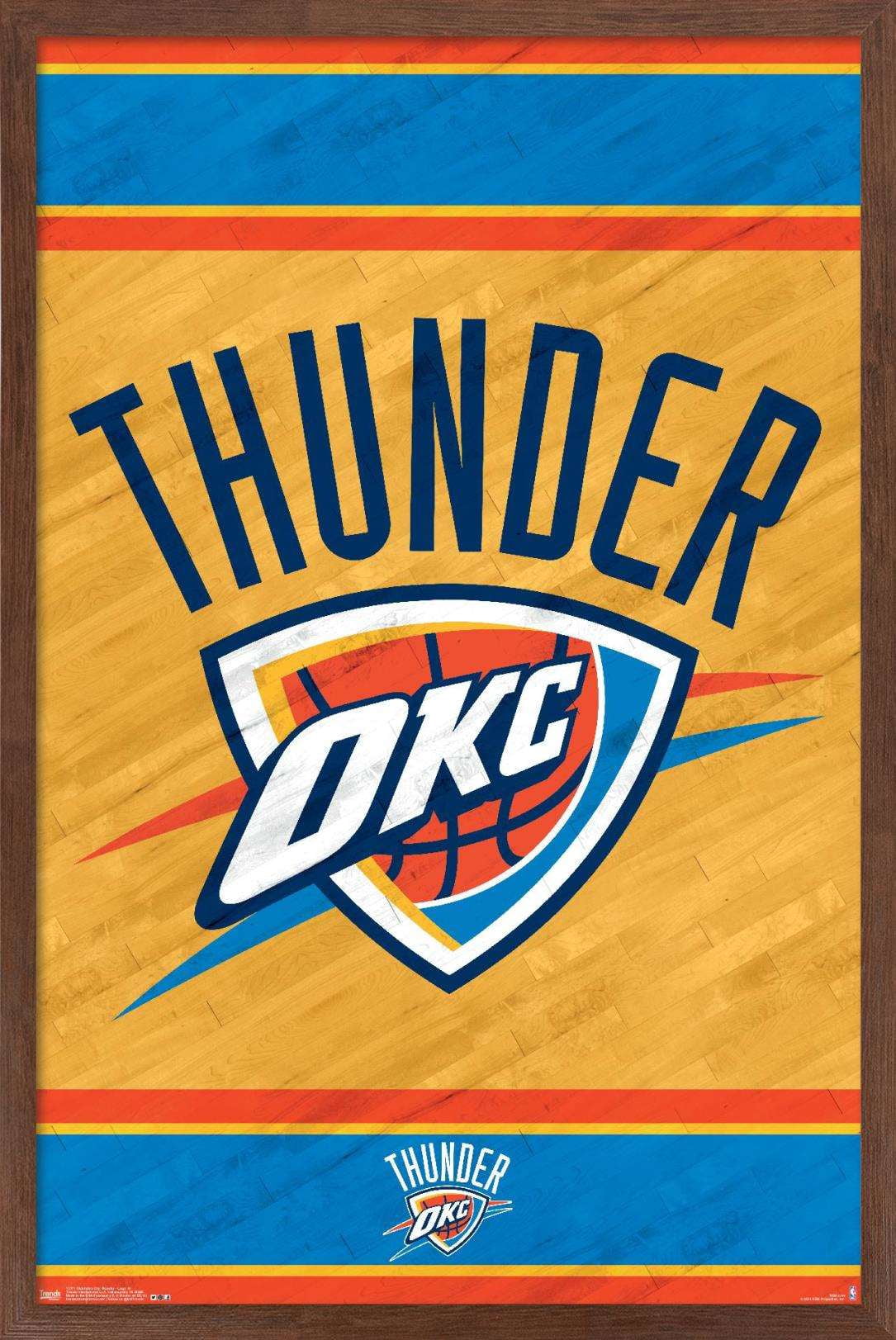 NBA Oklahoma City Thunder - Logo 14 Wall Poster, 14.725" x 22.375", Framed
