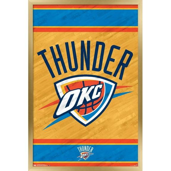 NBA Oklahoma City Thunder - Logo 14 Wall Poster, 14.725" x 22.375", Framed