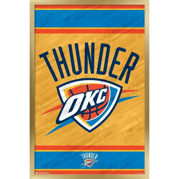NBA Oklahoma City Thunder - Logo 14 Wall Poster, 22.375" x 34", Framed