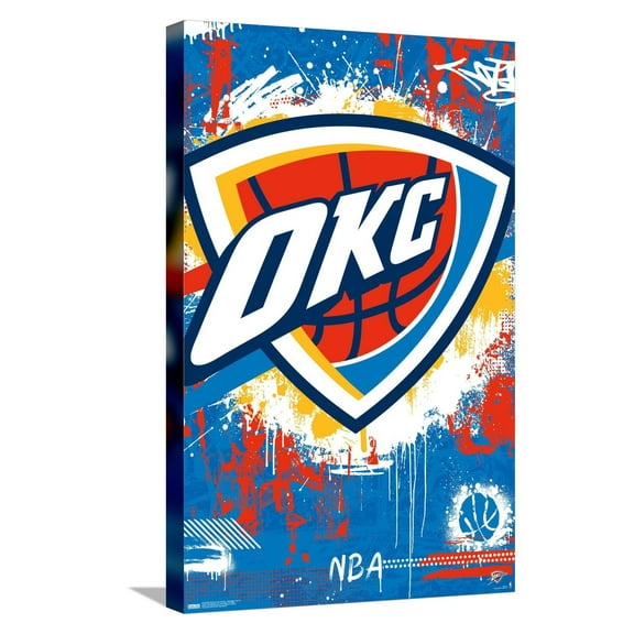 NBA Oklahoma City Thunder - Maximalist Logo 23 Canvas Wall Poster, 14.725" x 22.375"