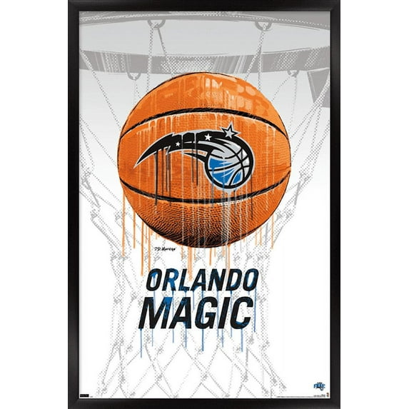 NBA Orlando Magic - Drip Basketball 21 Wall Poster, 14.725" x 22.375", Framed