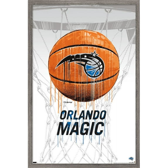 NBA Orlando Magic - Drip Basketball 21 Wall Poster, 14.725" x 22.375", Framed