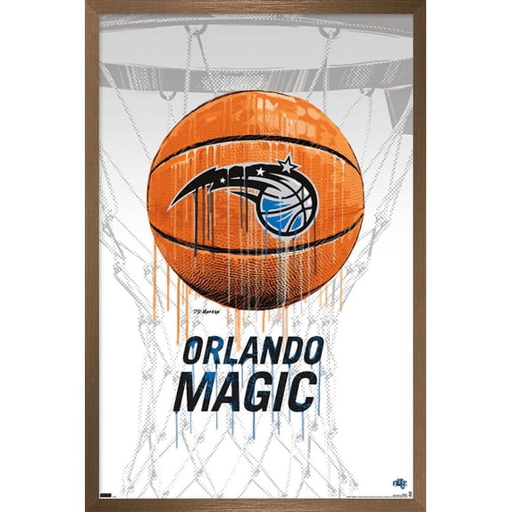 NBA Orlando Magic - Drip Basketball 21 Wall Poster, 14.725" x 22.375", Framed