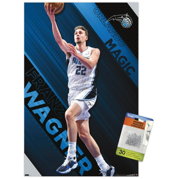 NBA Orlando Magic - Franz Wagner 23 Wall Poster with Push Pins, 14.725" x 22.375"