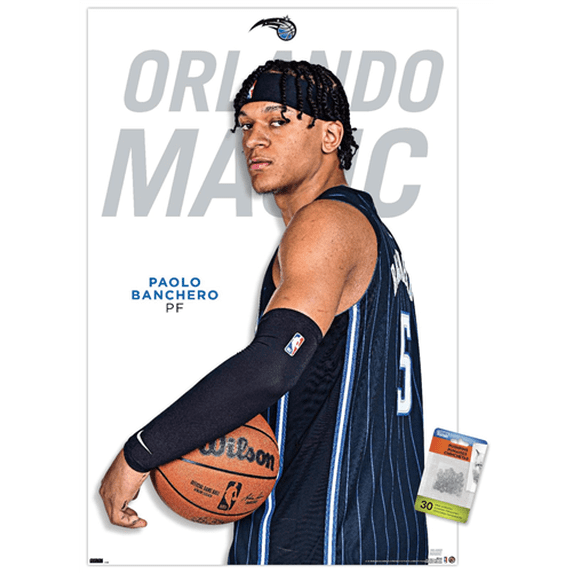 NBA Orlando Magic - Paolo Banchero Feature Series 23 Wall Poster with Push Pins, 22.375" x 34"